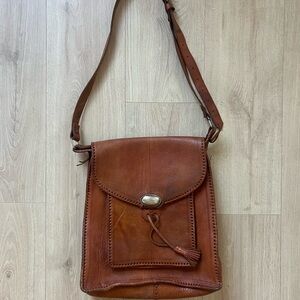 Vintage four winds Brown Leather Crossbody Bag